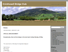 Tablet Screenshot of crickhowellbridgeclub.org.uk